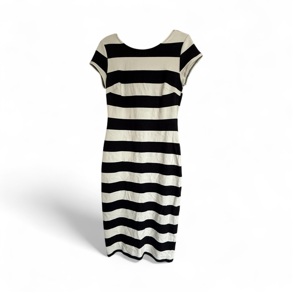 Zara Monochrome Striped Midi Dress